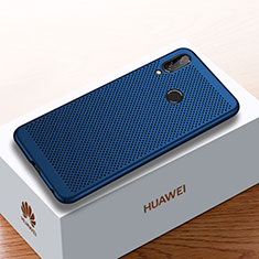 Coque Plastique Rigide Etui Housse Mailles Filet pour Huawei Enjoy 9 Plus Bleu