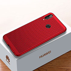 Coque Plastique Rigide Etui Housse Mailles Filet pour Huawei Enjoy 9 Plus Rouge