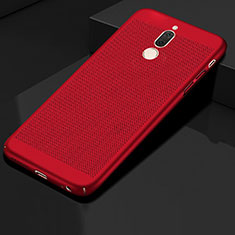 Coque Plastique Rigide Etui Housse Mailles Filet pour Huawei G10 Rouge