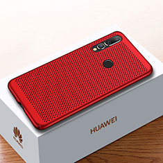 Coque Plastique Rigide Etui Housse Mailles Filet pour Huawei Nova 4 Rouge
