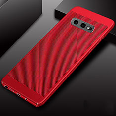 Coque Plastique Rigide Etui Housse Mailles Filet W01 pour Samsung Galaxy S10e Rouge
