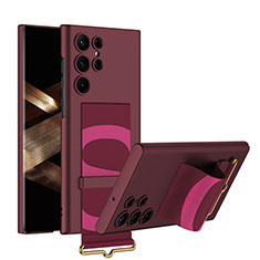 Coque Plastique Rigide Etui Housse Mat AC1 pour Samsung Galaxy S24 Ultra 5G Vin Rouge