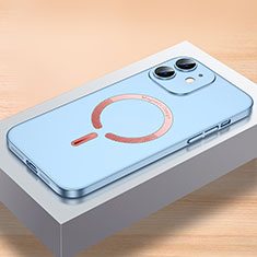 Coque Plastique Rigide Etui Housse Mat avec Mag-Safe Magnetic Magnetique QC1 pour Apple iPhone 12 Bleu Ciel