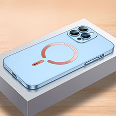Coque Plastique Rigide Etui Housse Mat avec Mag-Safe Magnetic Magnetique QC1 pour Apple iPhone 13 Pro Bleu Ciel
