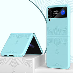 Coque Plastique Rigide Etui Housse Mat H04 pour Samsung Galaxy Z Flip3 5G Bleu Ciel