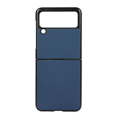Coque Plastique Rigide Etui Housse Mat H08 pour Samsung Galaxy Z Flip3 5G Bleu