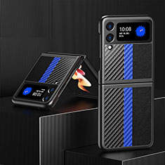 Coque Plastique Rigide Etui Housse Mat L06 pour Samsung Galaxy Z Flip3 5G Bleu