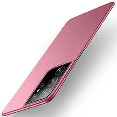 Coque Plastique Rigide Etui Housse Mat M01 pour Samsung Galaxy S21 Ultra 5G Vin Rouge