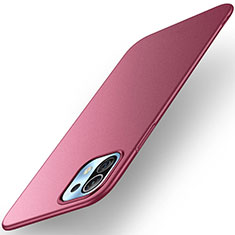 Coque Plastique Rigide Etui Housse Mat M01 pour Xiaomi Mi 11 Lite 4G Vin Rouge