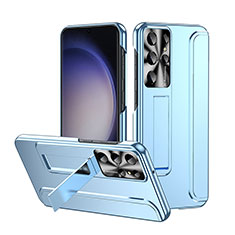 Coque Plastique Rigide Etui Housse Mat P01 pour Samsung Galaxy S22 Ultra 5G Bleu