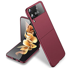 Coque Plastique Rigide Etui Housse Mat P09 pour Samsung Galaxy Z Flip3 5G Rouge