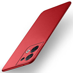 Coque Plastique Rigide Etui Housse Mat pour Oppo Reno9 Pro+ Plus 5G Rouge