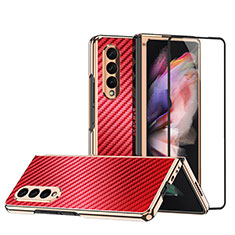 Coque Plastique Rigide Etui Housse Mat R05 pour Samsung Galaxy Z Fold3 5G Rouge