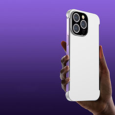 Coque Plastique Rigide Etui Housse Mat Sans Cadre T01 pour Apple iPhone 14 Pro Blanc