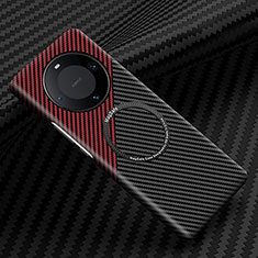 Coque Plastique Rigide Etui Housse Mat Serge avec Mag-Safe Magnetic Magnetique pour Huawei Mate 60 Pro+ Plus Rouge et Noir