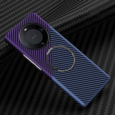 Coque Plastique Rigide Etui Housse Mat Serge avec Mag-Safe Magnetic Magnetique pour Huawei Mate 60 Pro+ Plus Violet et Noir