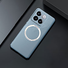Coque Plastique Rigide Etui Housse Mat Serge avec Mag-Safe Magnetic Magnetique pour Xiaomi Mi 14 5G Bleu Ciel