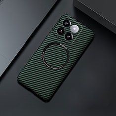 Coque Plastique Rigide Etui Housse Mat Serge avec Mag-Safe Magnetic Magnetique pour Xiaomi Mi 14 5G Vert
