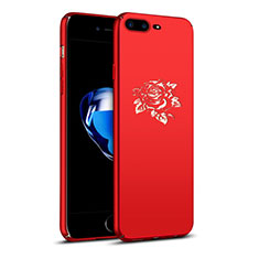 Coque Plastique Rigide Fleurs pour Apple iPhone 8 Plus Rouge