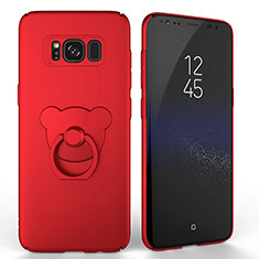 Coque Plastique Rigide Mat avec Support Bague Anneau A02 pour Samsung Galaxy S8 Plus Rouge