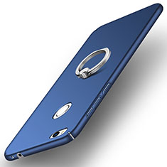 Coque Plastique Rigide Mat avec Support Bague Anneau A03 pour Huawei P8 Lite (2017) Bleu