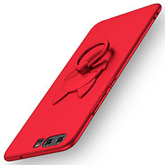 Coque Plastique Rigide Mat avec Support Bague Anneau A04 pour Huawei P10 Rouge