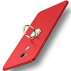 Coque Plastique Rigide Mat avec Support Bague Anneau pour Huawei Honor 5X Rouge