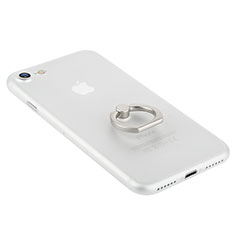 Coque Plastique Rigide Mat et Support Bague Anneau F01 pour Apple iPhone 7 Blanc