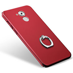 Coque Plastique Rigide Mat et Support Bague Anneau pour Huawei Enjoy 6S Rouge
