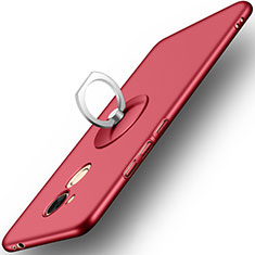 Coque Plastique Rigide Mat et Support Bague Anneau pour Huawei Honor 6C Pro Rouge