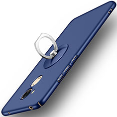 Coque Plastique Rigide Mat et Support Bague Anneau pour Huawei Honor V9 Play Bleu