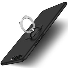 Coque Plastique Rigide Mat et Support Bague Anneau pour Huawei P10 Noir