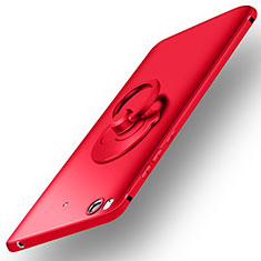Coque Plastique Rigide Mat et Support Bague Anneau pour Xiaomi Mi 5S Rouge