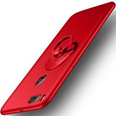 Coque Plastique Rigide Mat et Support Bague Anneau pour Xiaomi Mi 5X Rouge
