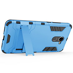 Coque Plastique Rigide Mat et Support pour Huawei Y7 Prime Bleu