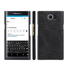 Coque Plastique Rigide Motif Cuir pour Blackberry Priv Noir