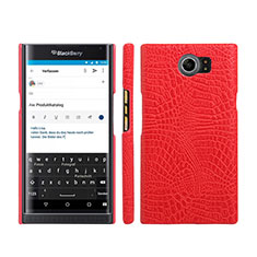 Coque Plastique Rigide Motif Cuir pour Blackberry Priv Rouge