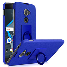 Coque Plastique Rigide Sables Mouvants et Support Bague Anneau pour Blackberry DTEK60 Bleu