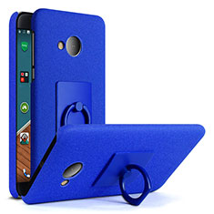 Coque Plastique Rigide Sables Mouvants et Support Bague Anneau pour HTC U Play Bleu