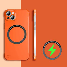 Coque Plastique Rigide Sans Cadre Etui Housse Mat avec Mag-Safe Magnetic Magnetique pour Apple iPhone 13 Orange