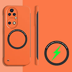 Coque Plastique Rigide Sans Cadre Etui Housse Mat avec Mag-Safe Magnetic Magnetique pour Huawei P50 Orange