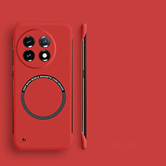 Coque Plastique Rigide Sans Cadre Etui Housse Mat avec Mag-Safe Magnetic Magnetique pour OnePlus 11 5G Rouge