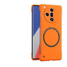Coque Plastique Rigide Sans Cadre Etui Housse Mat avec Mag-Safe Magnetic Magnetique pour Oppo Find X7 5G Orange
