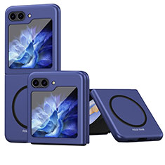 Coque Plastique Rigide Sans Cadre Etui Housse Mat avec Mag-Safe Magnetic Magnetique QH1 pour Samsung Galaxy Z Flip5 5G Bleu