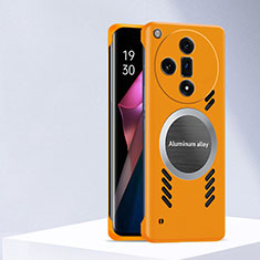 Coque Plastique Rigide Sans Cadre Etui Housse Mat avec Mag-Safe Magnetic Magnetique S01 pour Oppo Find X7 5G Orange