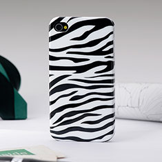 Coque Plastique Rigide Zebre pour Apple iPhone 4S Noir