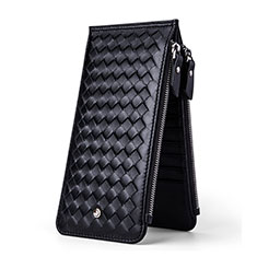 Coque Pochette Cuir Losange Universel pour Samsung Galaxy Z Fold3 5G Noir