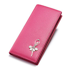 Coque Pochette Cuir Portefeuille Danseuse Universel pour Wiko Barry Rose Rouge