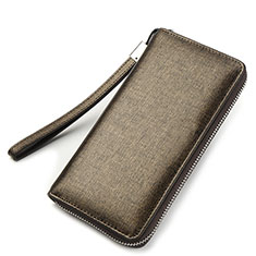 Coque Pochette Cuir Soie Universel H04 pour Huawei Honor 3 Outdoor Or