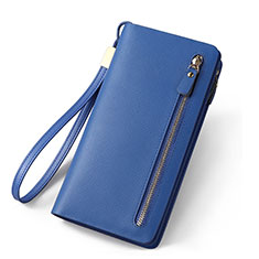 Coque Pochette Cuir Soie Universel T01 pour Xiaomi Redmi Note Bleu